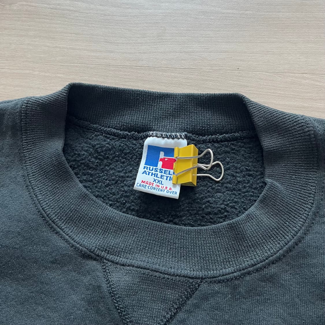 [2XL] 90s 빈티지 러셀 스웻셔츠 맨투맨 블랙 상품이미지2