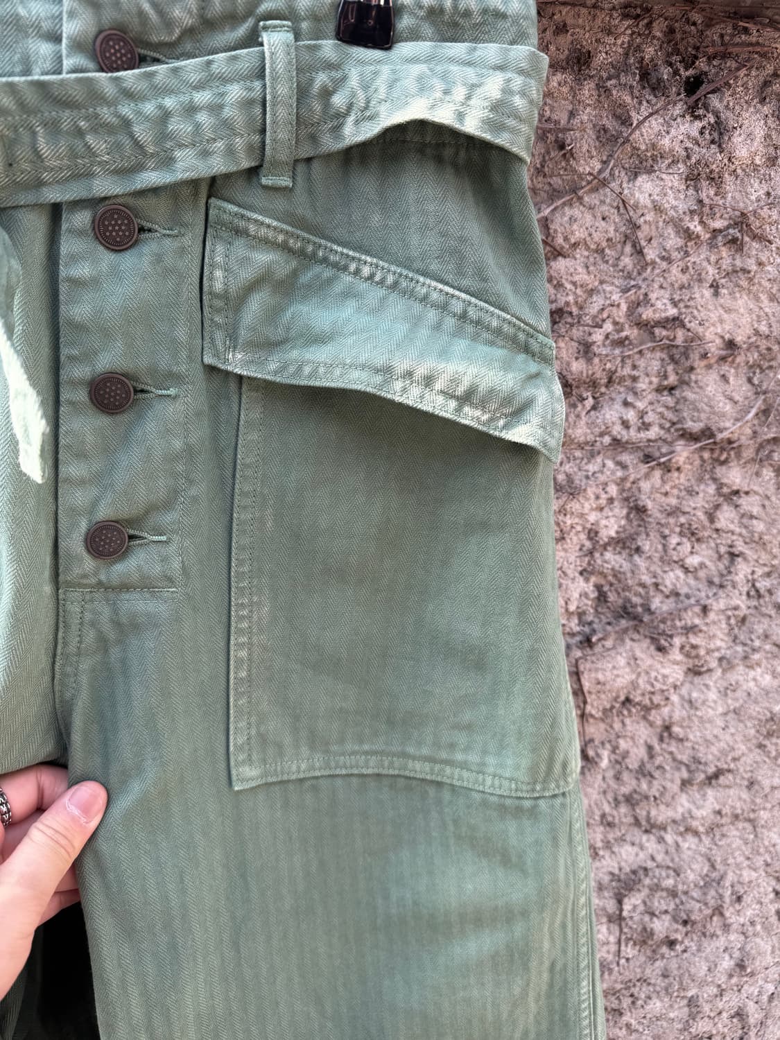 Fun Duty 밀리터리 벨티드 리메이크 와이드 하프팬츠 상품이미지7