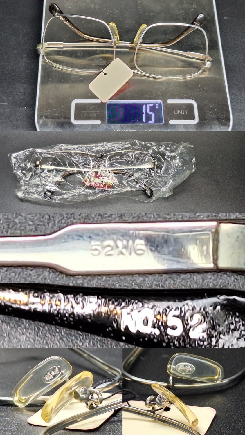 80s 일본제 빈티지 데드스톡 미사용/52mm 웰링턴 안경테 EIONE  상품이미지9