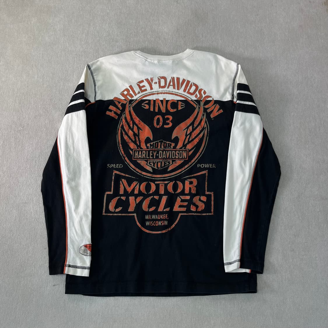 100 할리데이비슨 빈티지 프린팅 롱슬리브 티셔츠 상품이미지1