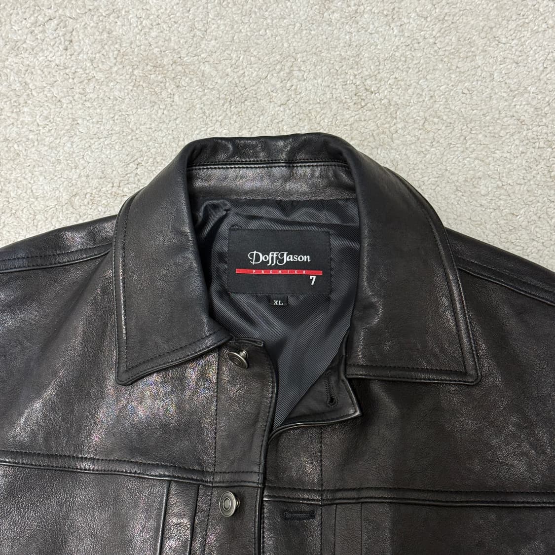 도프제이슨 프리미엄 베지터블 스터드 트러커 가죽자켓 XL 상품이미지3