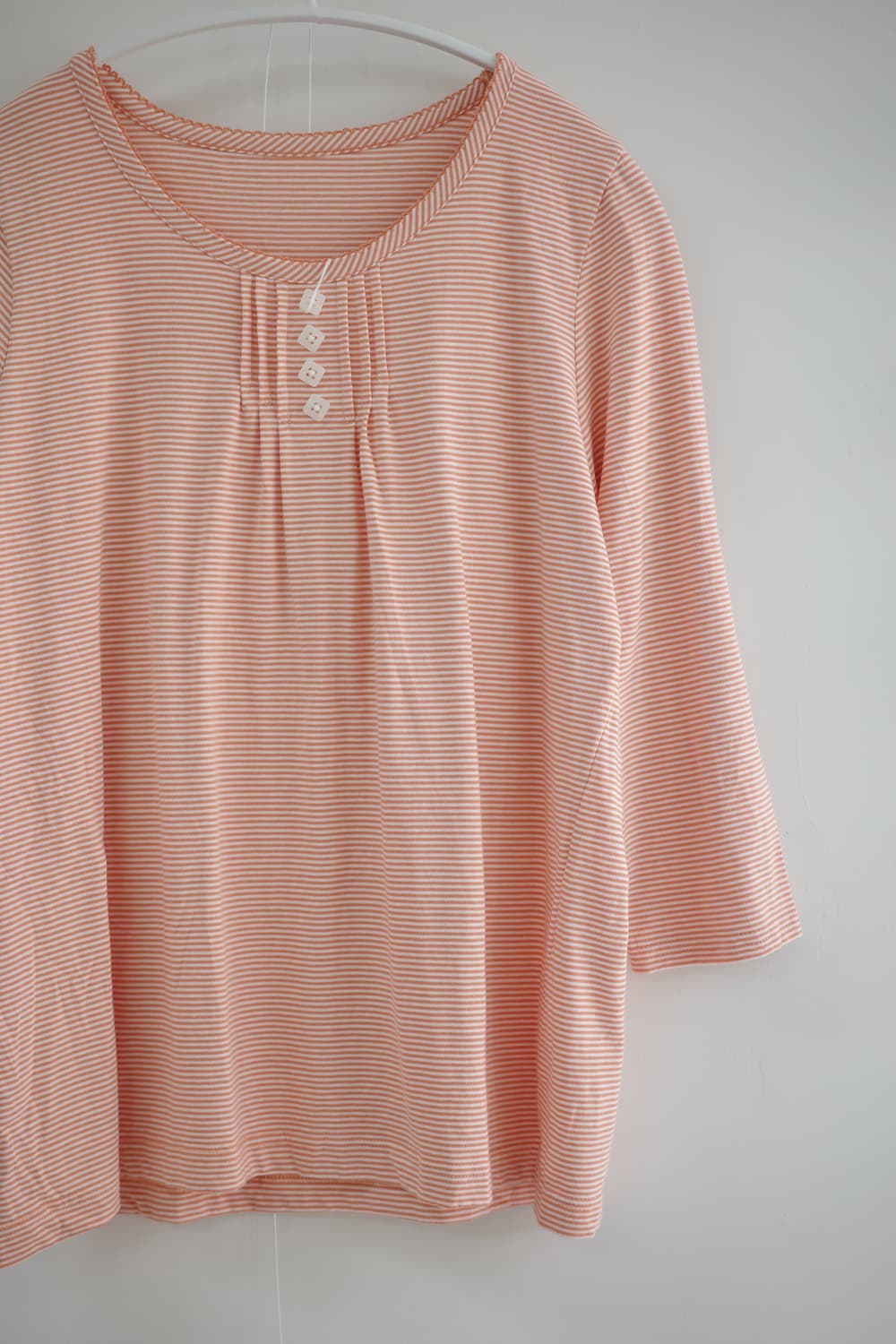 Coral square button stripped t-shirt 상품이미지6