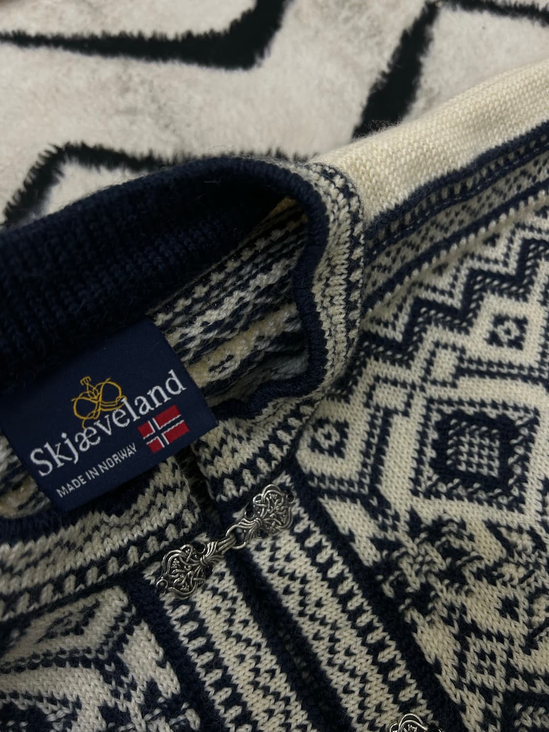 [실측XL]Skjaeveland 노르웨이 스칸디나비아 패턴 울 가디건 상품이미지4