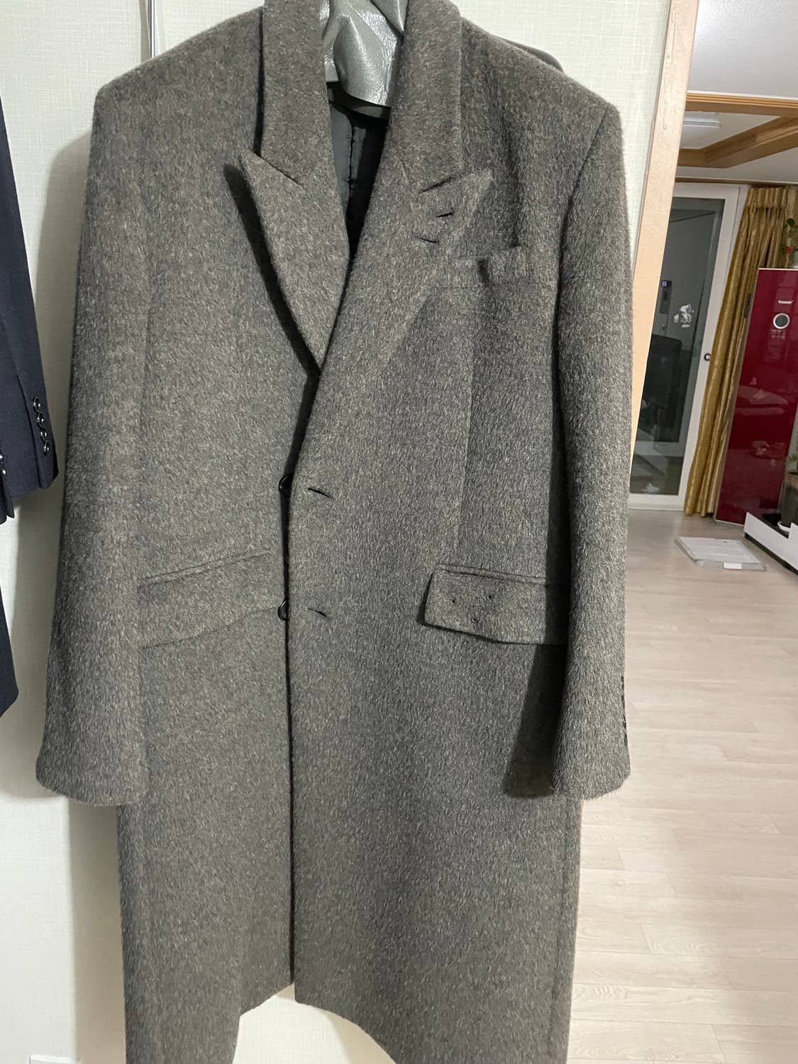 Stu 헤어리 더블 코트 차콜 L 상품이미지3