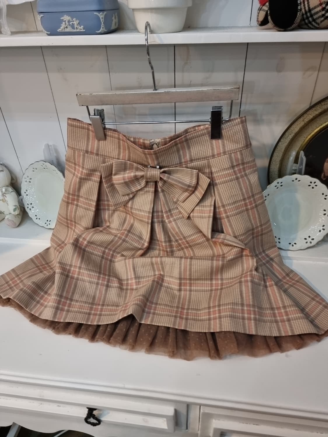 L EST ROSE 리본 체크 튜튜 스커트 상품이미지2