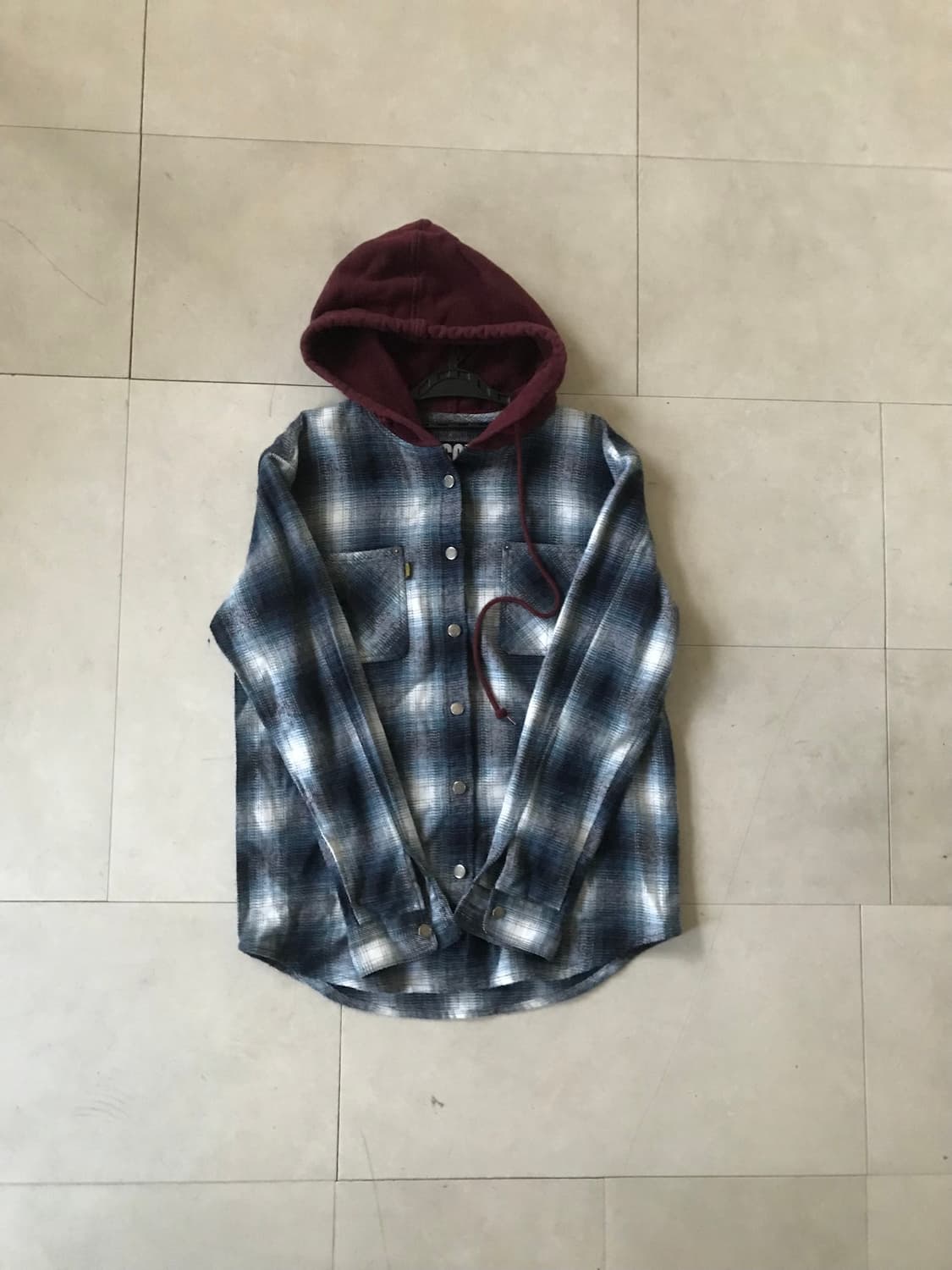 미스치프 레이어드 체크 후드셔츠 상품이미지6