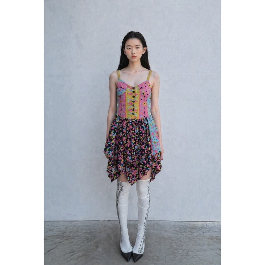 무지개 민소매 원피스 상품이미지1