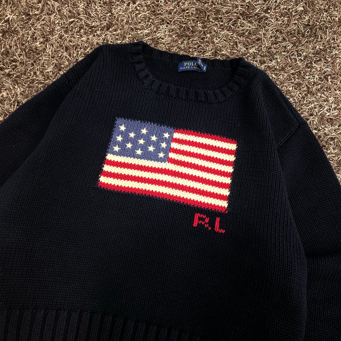 폴로 랄프로렌 성조기 네이비 크롭 니트 상품이미지2