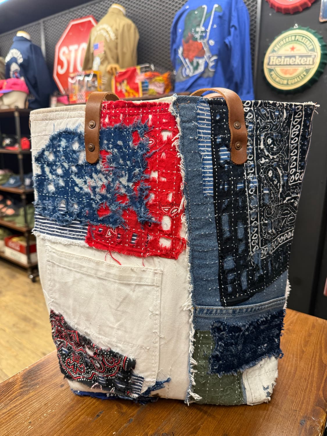 빈티지 데님 패치워크 토트백  상품이미지3