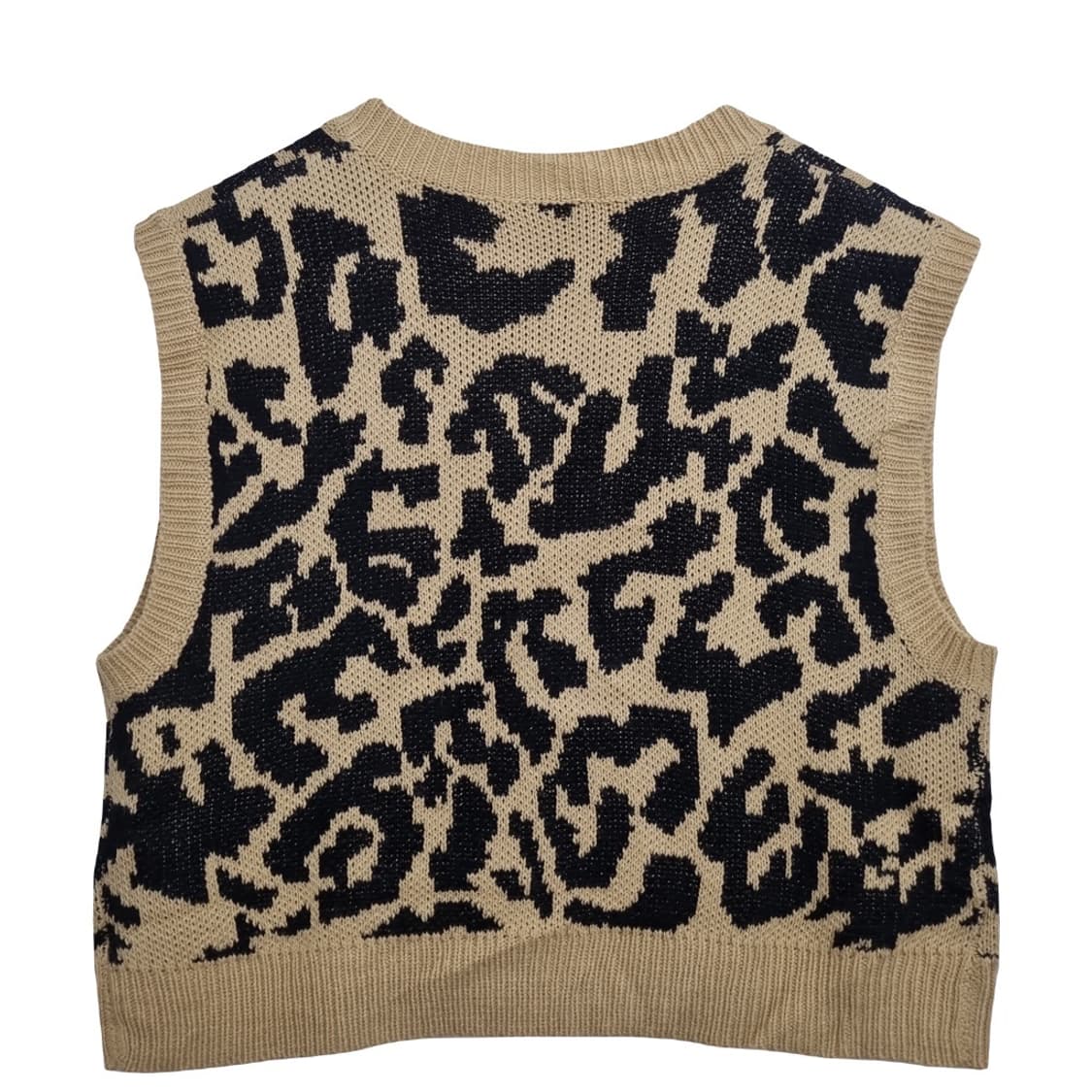 쉬인 레오파드 니트 크롭 베스트 상품이미지2