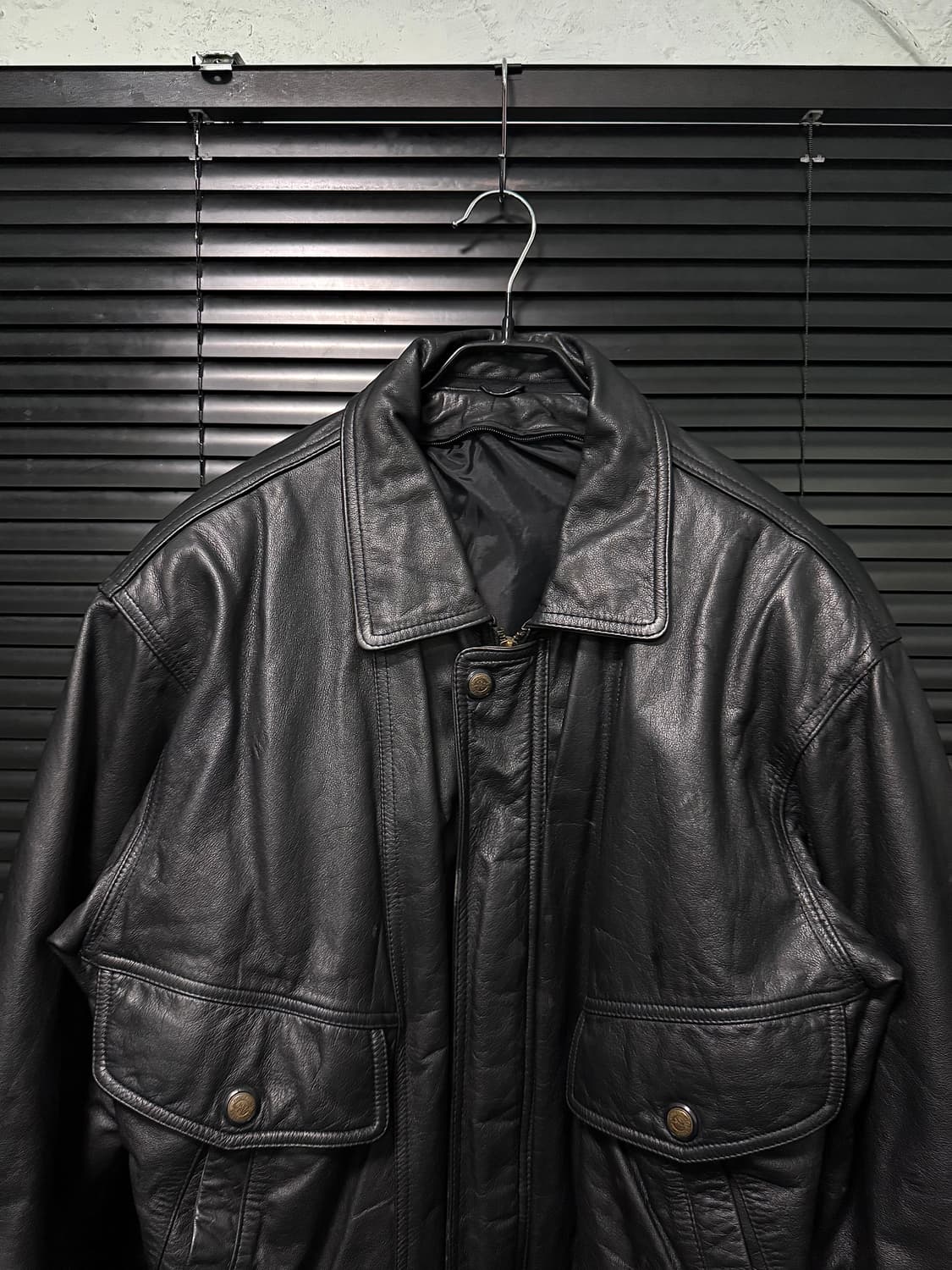 빈티지 소가죽 점퍼 봄버 바시티 가죽 레더 95 100 M L 블루종 상품이미지3