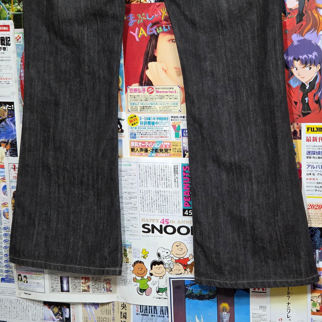 빈티지 흑청 워싱 스티치 로우라이즈 부츠컷 팬츠 상품이미지4