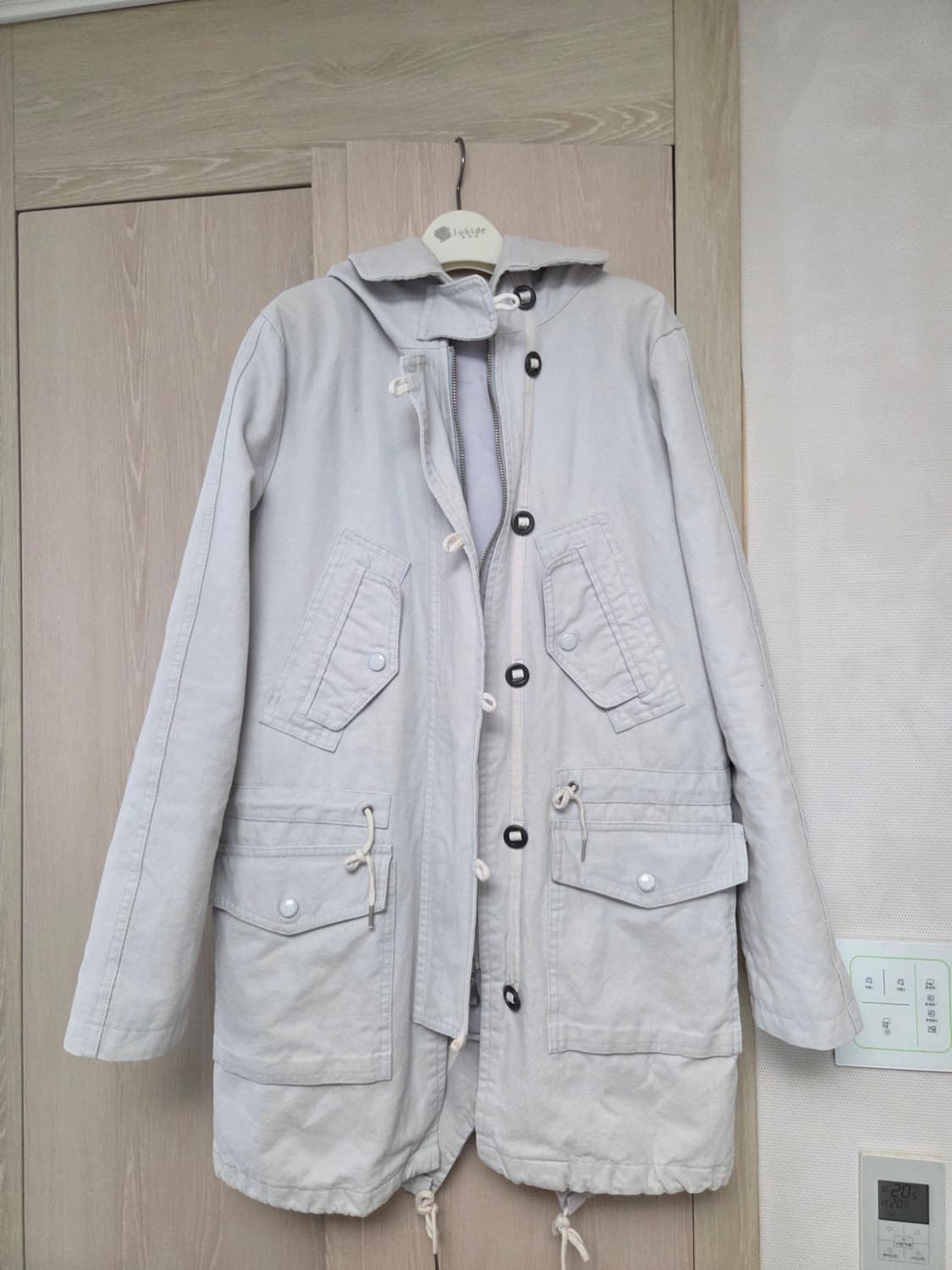 화이트 코튼 야상 상품이미지1