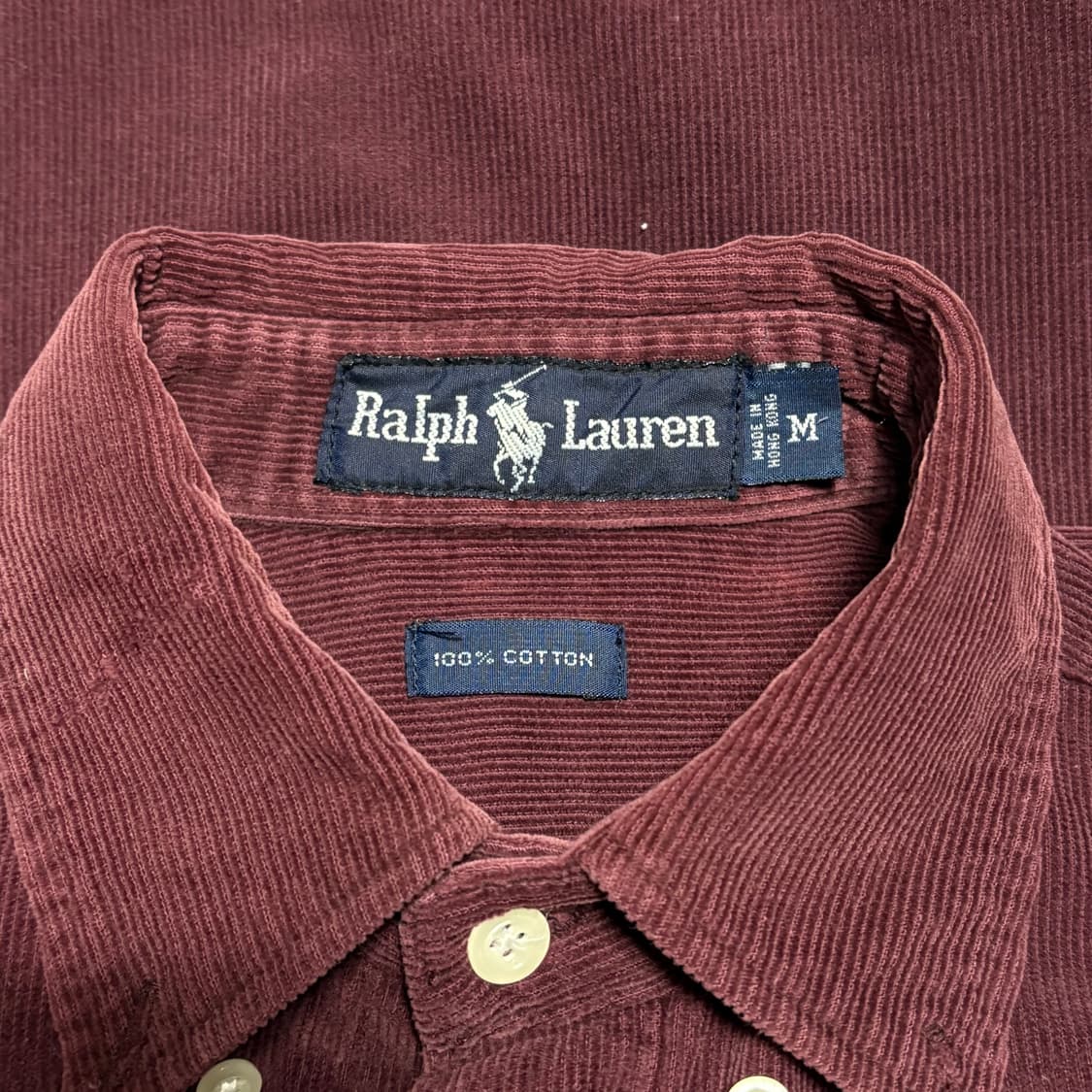 M 폴로 랄프로렌 버건디 코듀로이 셔츠 상품이미지4