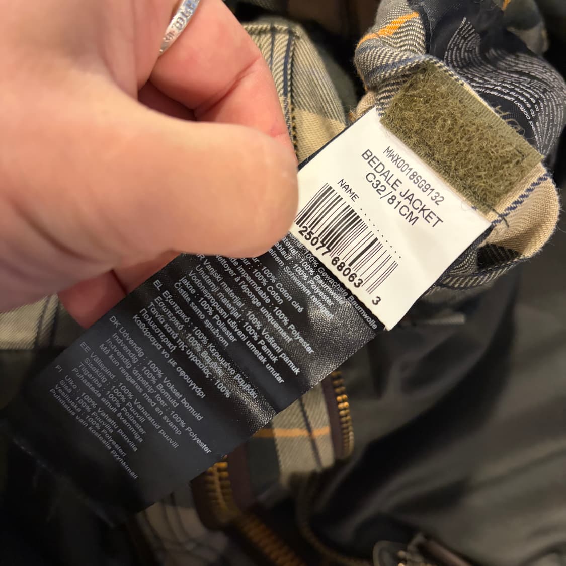 [32] 바버 비데일 왁스 자켓 올리브 빈티지 D624 상품이미지9