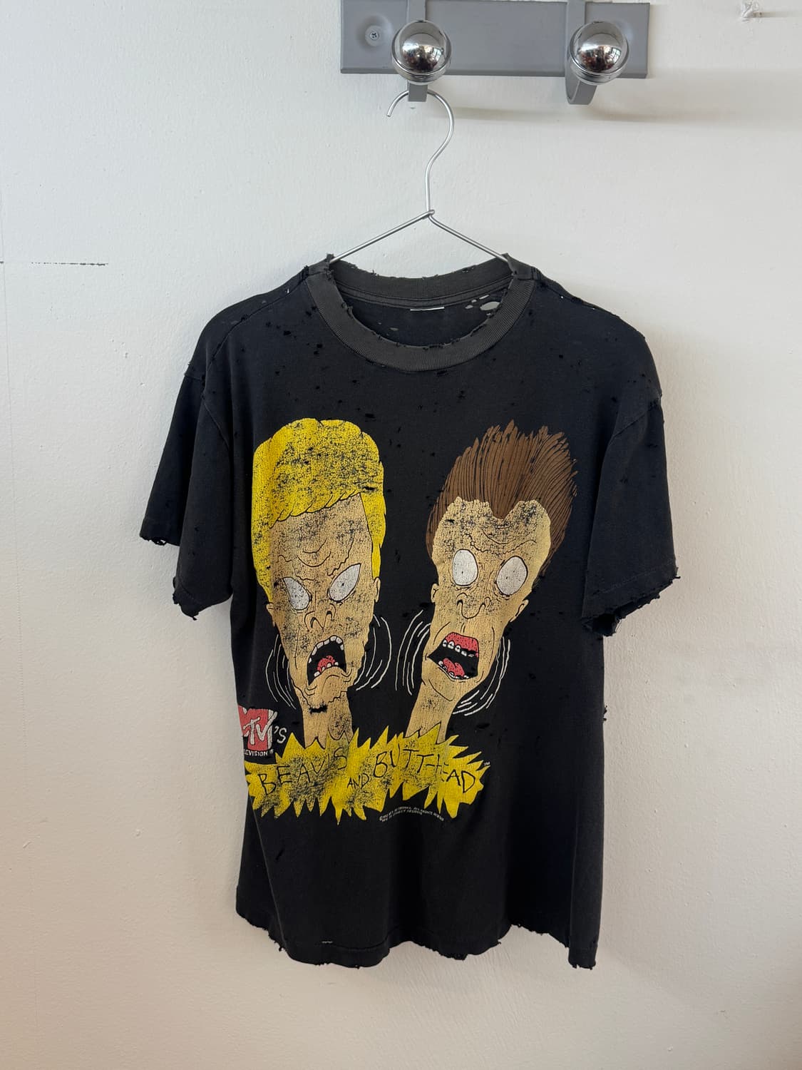 90s hard faded Beavis Butt-Head t shirt 상품이미지1