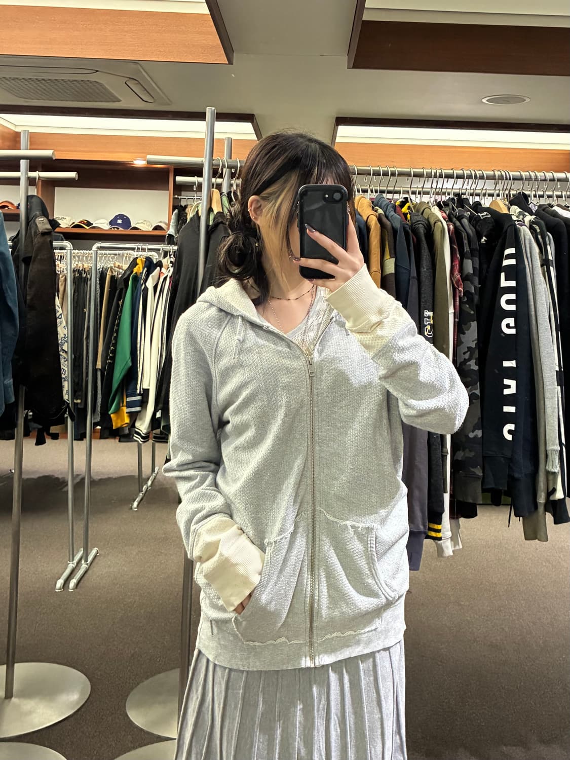 OS)DIESEL vintage 그레이 후드집업 상품이미지1