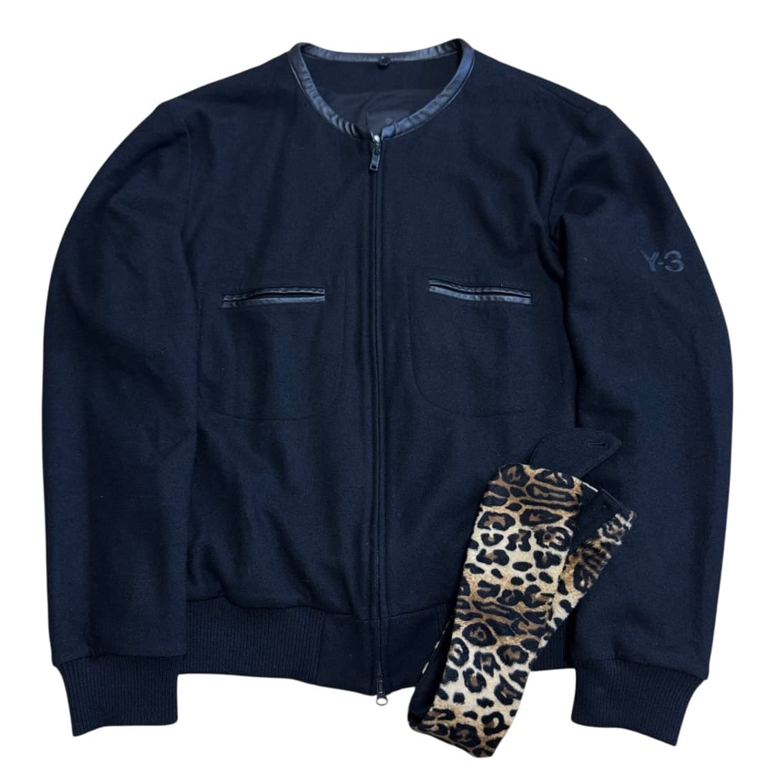 요지야마모토 레오파드 투웨이 바시티 자켓 상품이미지3