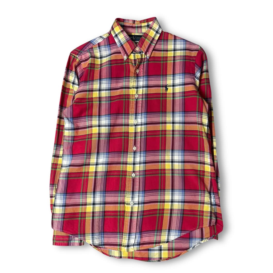 폴로랄프로렌 핑크 옐로우 블루 멀티 체크 긴팔 셔츠 커스텀핏 M 상품이미지1