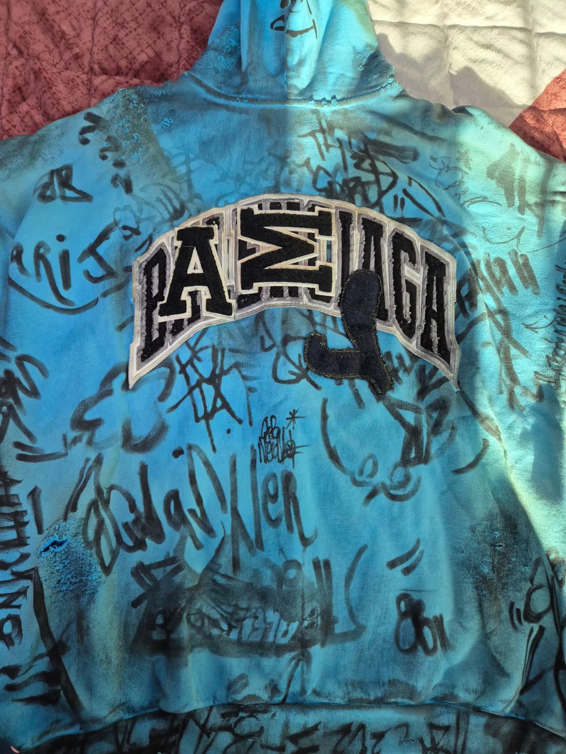 발렌시아가 스케이터 후드집업 블루 상품이미지3