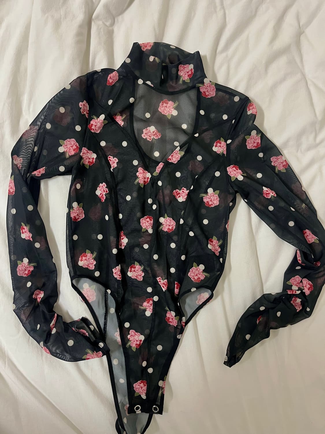 ANNA SUI × LILY BROWN 플라워 도트 쉬어 바디수트 상품이미지1