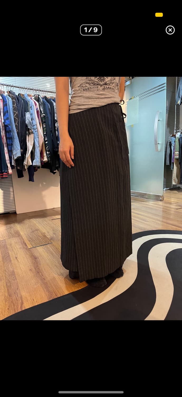 KUMIKYOKU 레이어드 스트라이프 스커트 상품이미지1