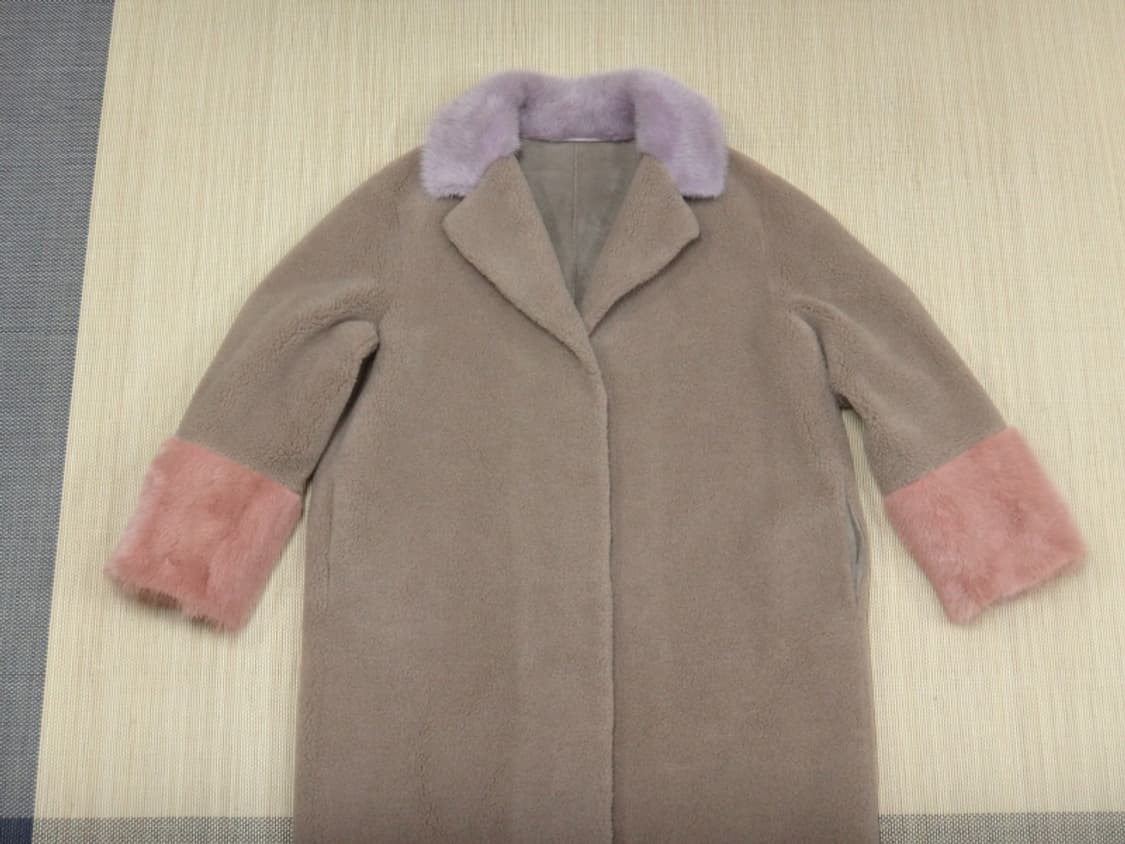 (L/77) 라삐아프 밍크배색 부클 울 코트 상품이미지3