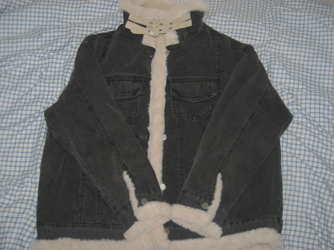 김아홉 빈티지 버클 데님 무스탕 상품이미지2