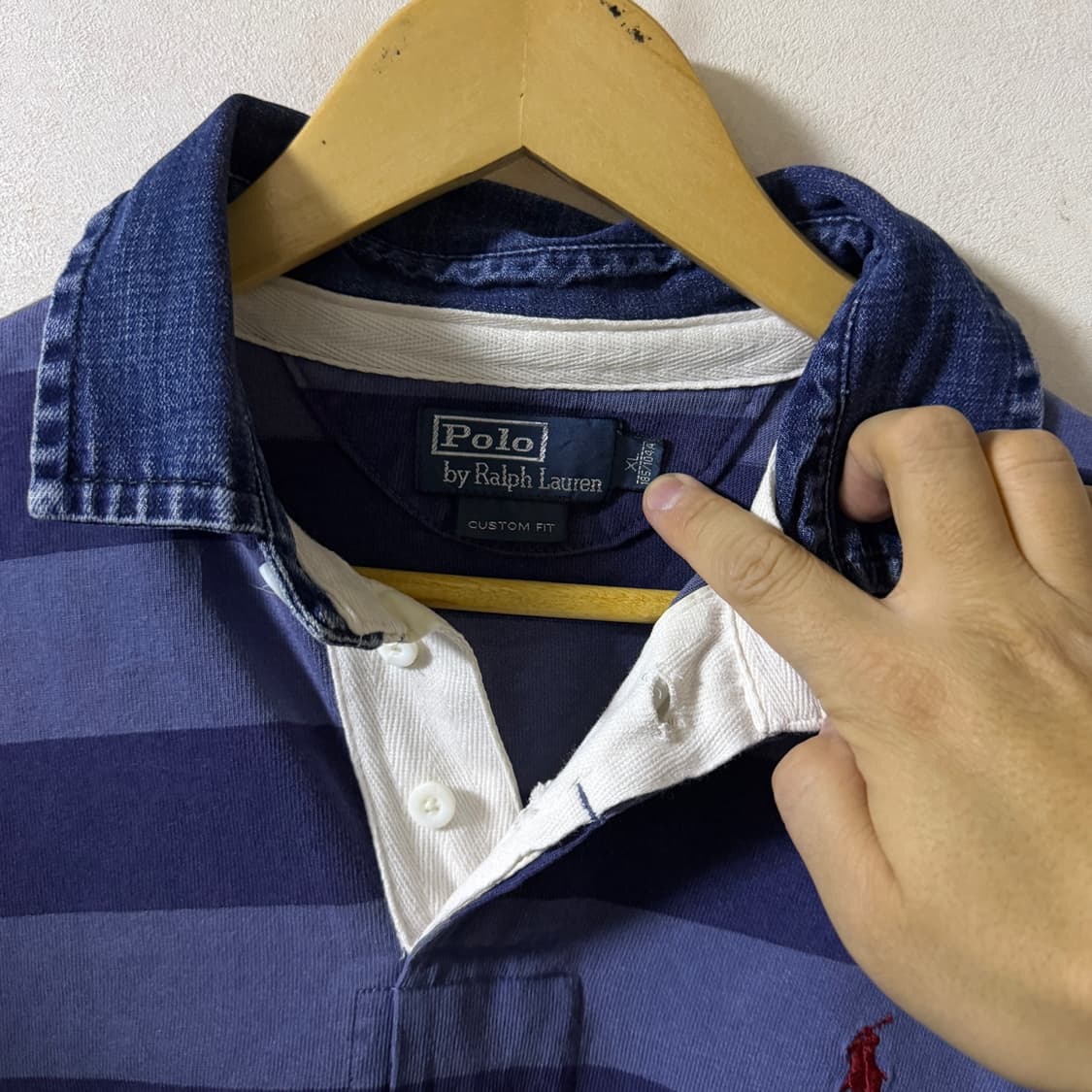 폴로 랄프로렌 데님배색 럭비 긴팔카라 티셔츠 커스텀XL (105) 상품이미지5