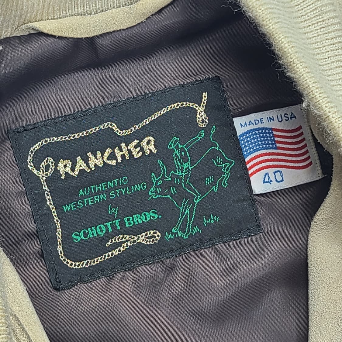 70s Schott Bros 치마요 스웨이드 블루종 상품이미지6