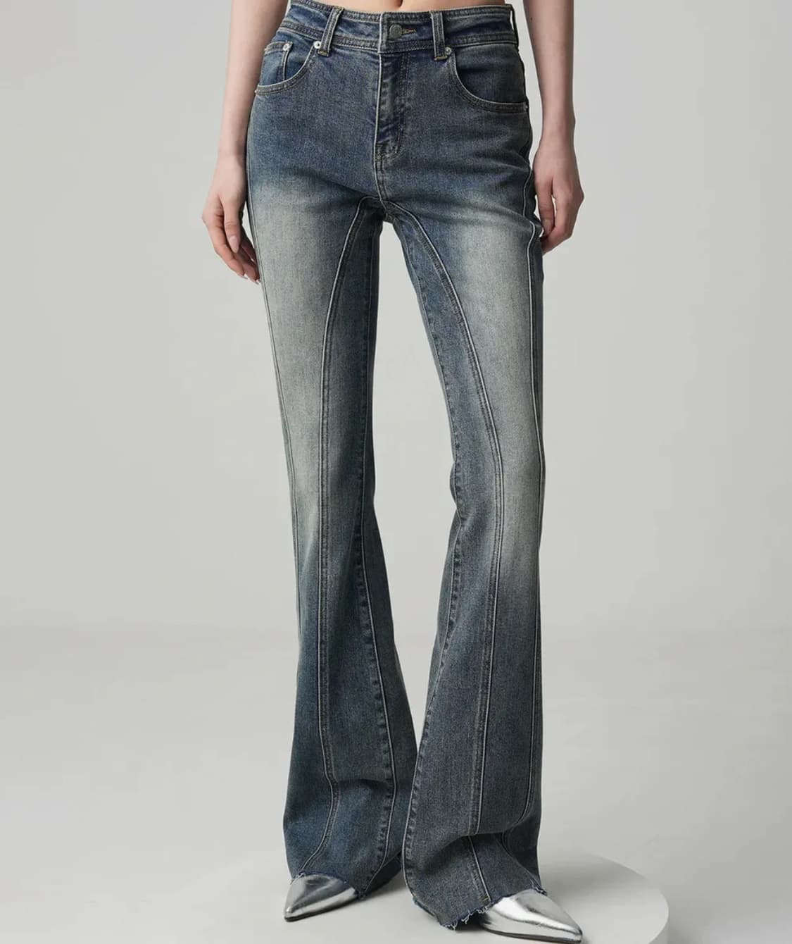 (새상품) Thin Bootscut Pants WASHING BLUE 상품이미지1