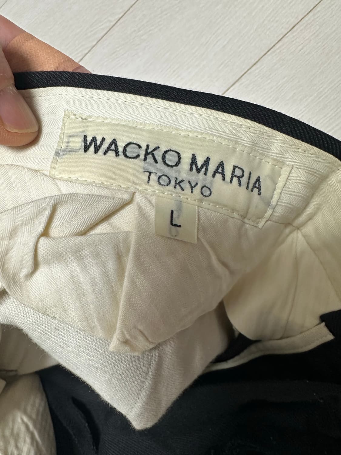 와코마리아 울 슬렉스 블랙 L 상품이미지3