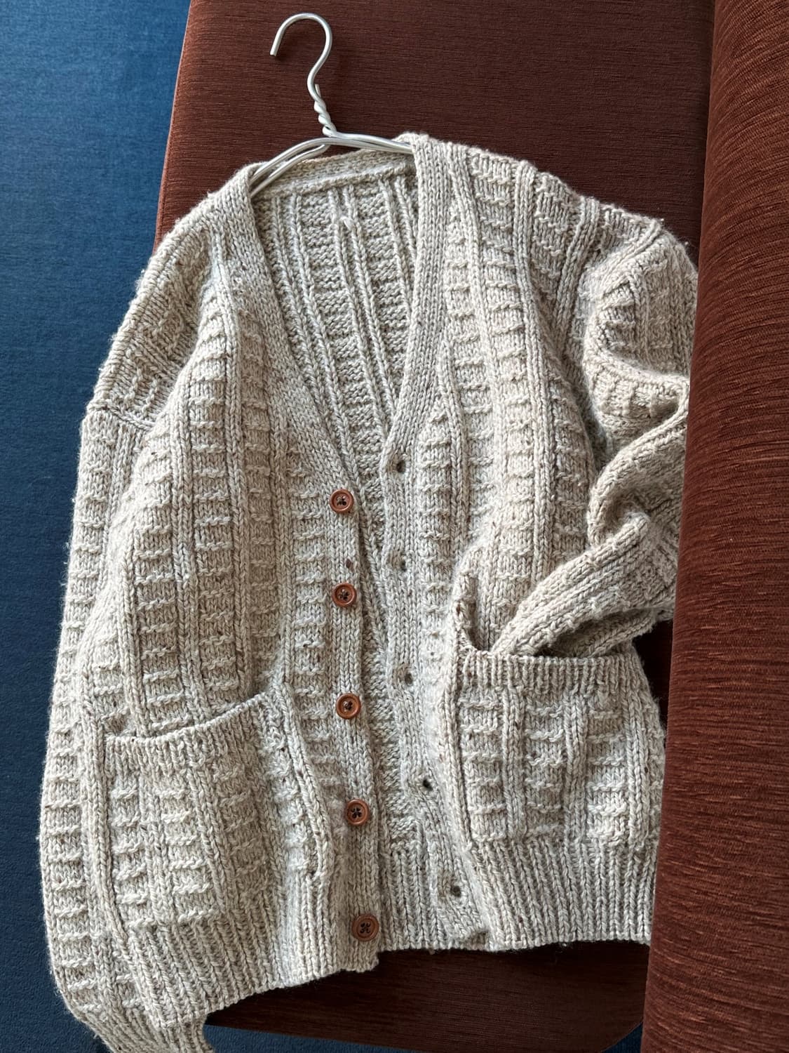 Low gauge pattern heavy knit cardigan 상품이미지2