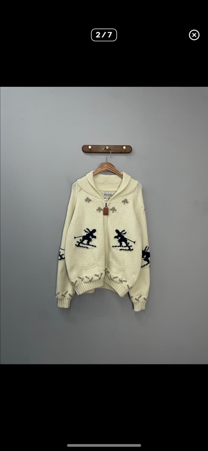 JPN 빈티지 90s 스키 코위찬 니트집업 자켓 A2912 상품이미지2