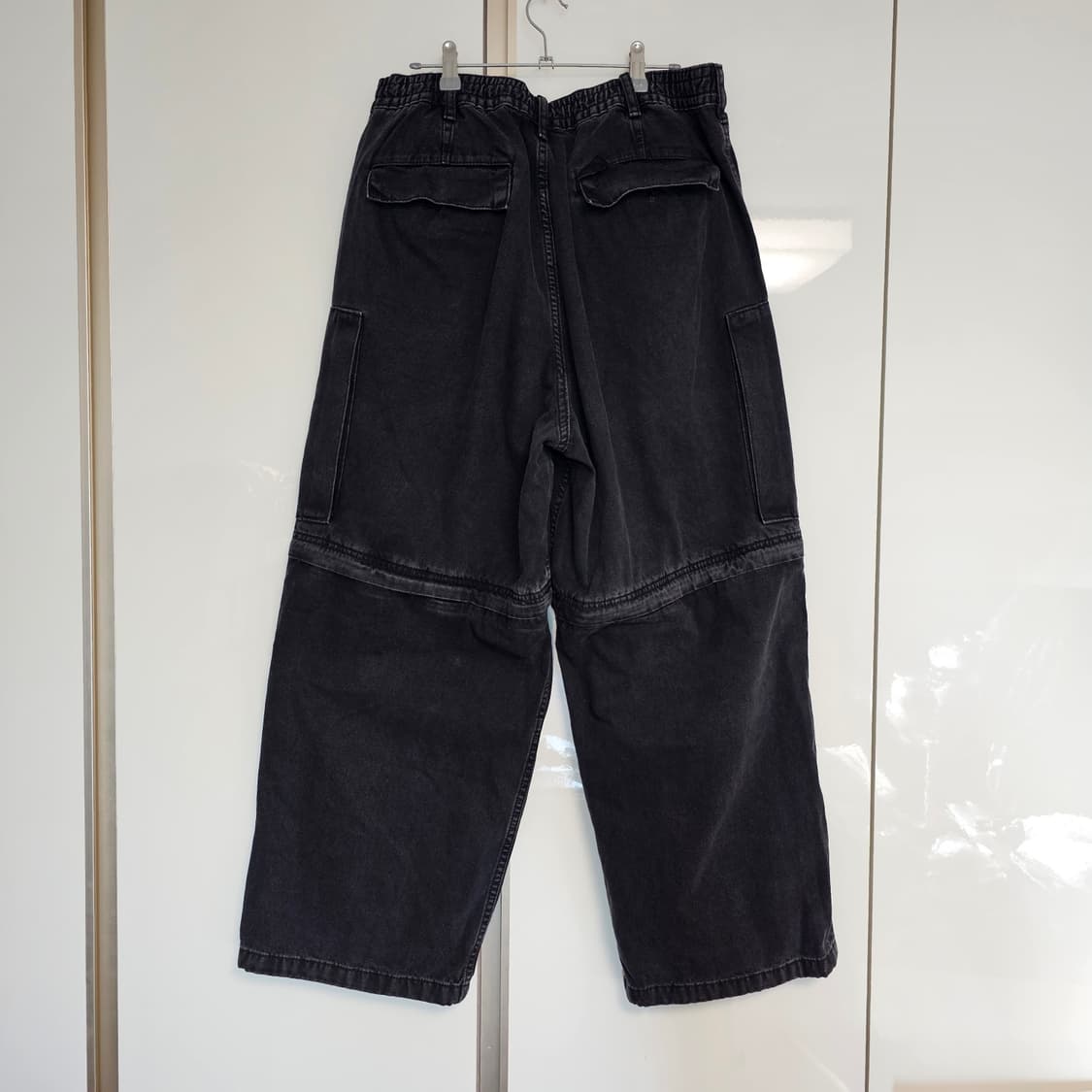 XL 33~34) GU 지유 x 언더커버 데님 컨버터블 와이드 카고 팬츠 상품이미지3