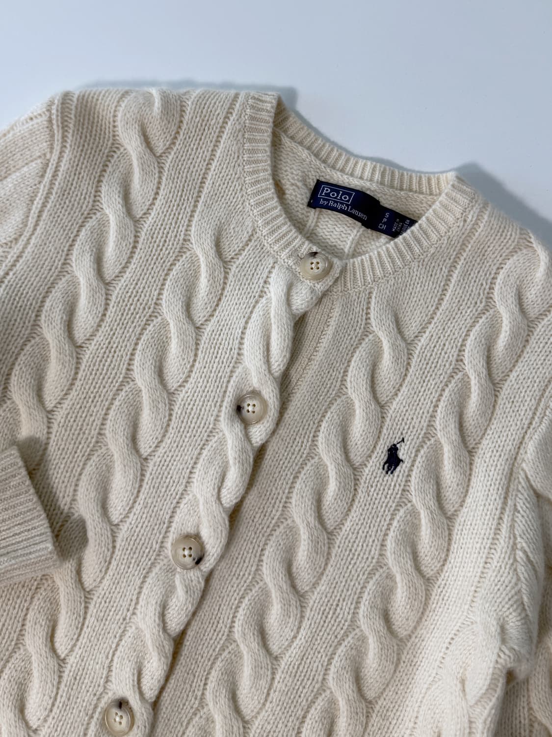폴로 랄프로렌 신형 QR 캐시미어 울 아이보리 가디건 상품이미지3
