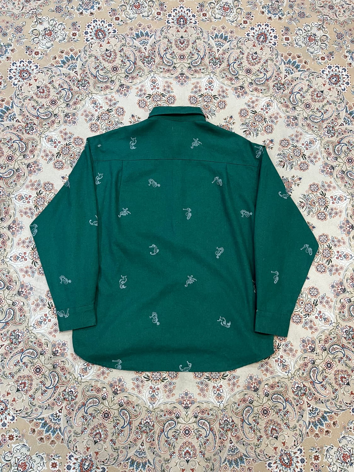 고 슬로우 카라반 해마 패턴 긴팔 셔츠 상품이미지2