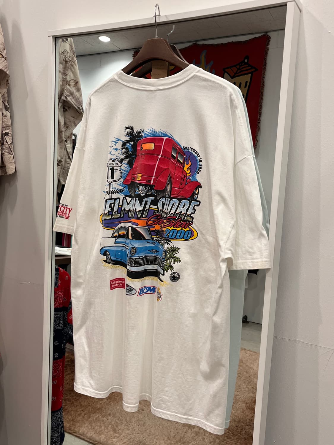 00s Hanes 헤인즈 BELMONI SHORE 레이싱 반팔 티셔츠 상품이미지1