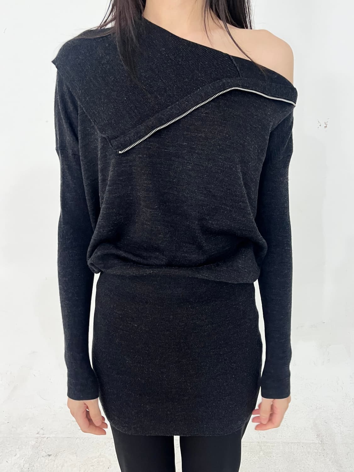 All saints unbal zipper knit opc 상품이미지3