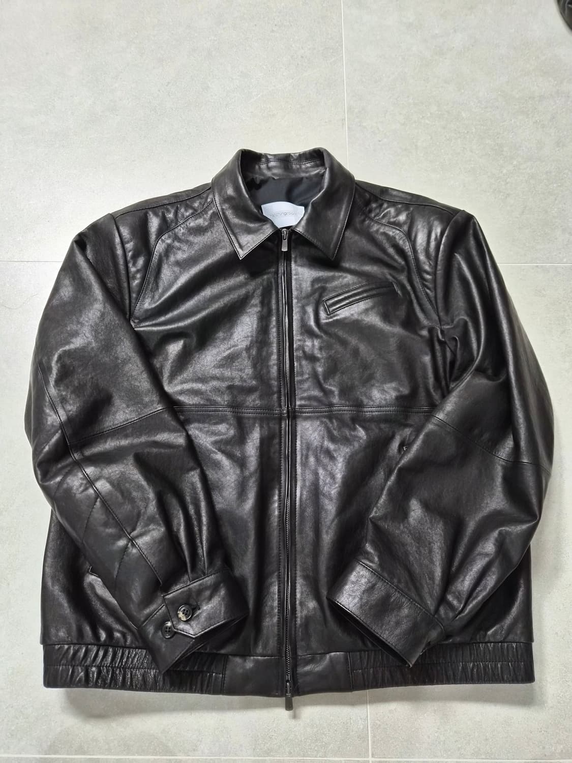 해칭룸 시티치 볼륨 레더쟈켓 램스킨 블랙 4 상품이미지1