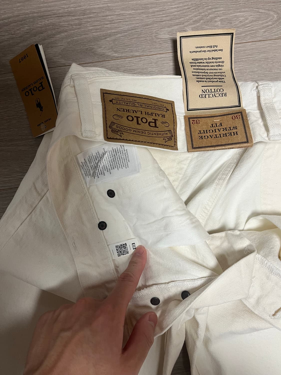 (새상품) 폴로 랄프로렌 헤리티지 스트레이트 데님 팬츠 화이트 상품이미지6