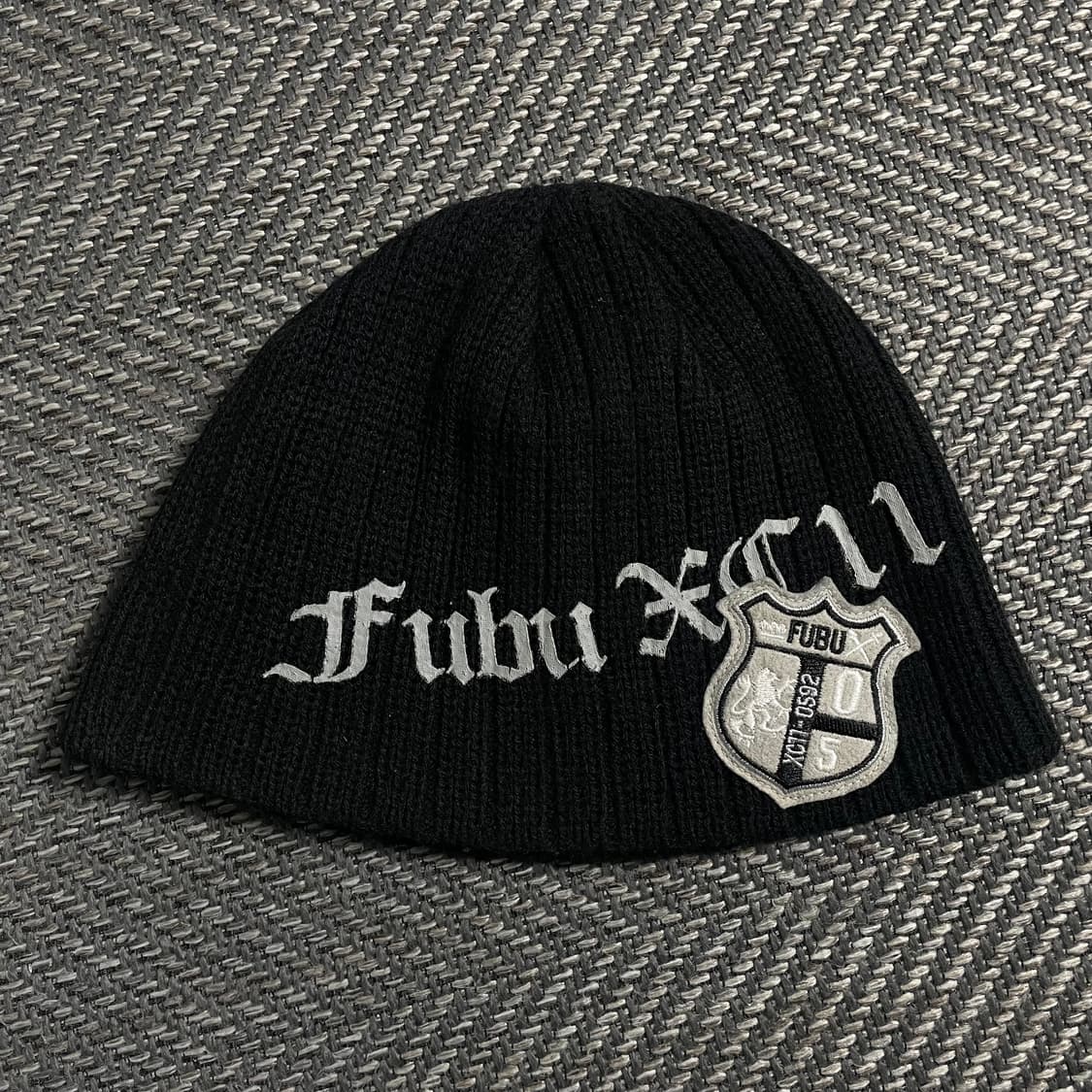 00s FUBU y2k 패치 로고 비니 블랙o 4965 상품이미지1