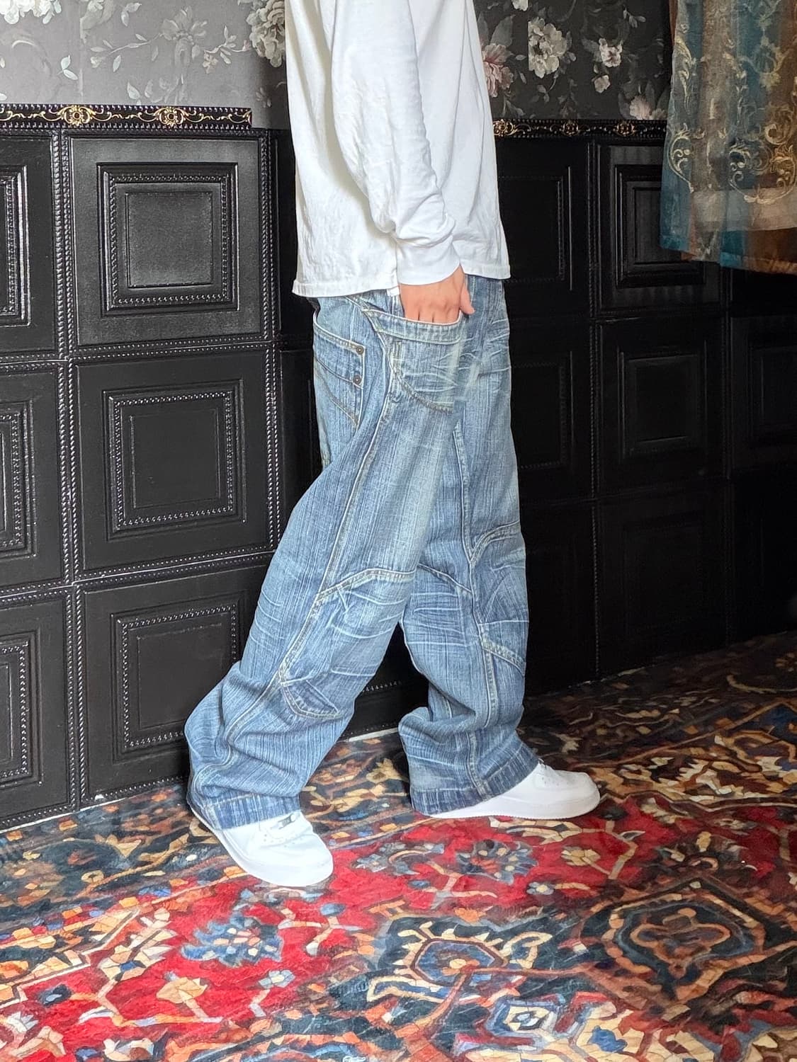 a244) 36 빈티지 워싱 데님팬츠 상품이미지3