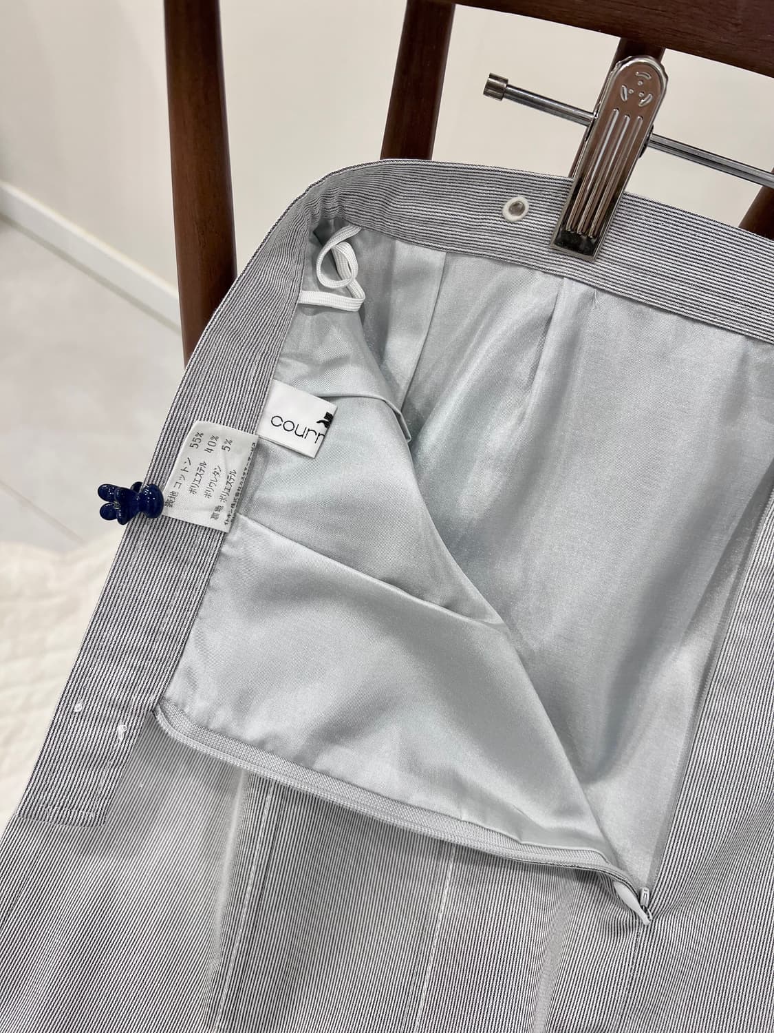 쿠레쥬 블루 그레이 핀스트라이프 스커트 꾸레쥬 상품이미지5