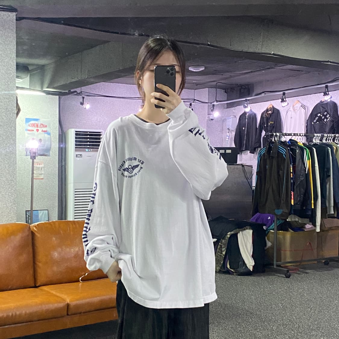 아웃스탠딩 썬더 프린팅 롱슬리브 B1423 상품이미지1