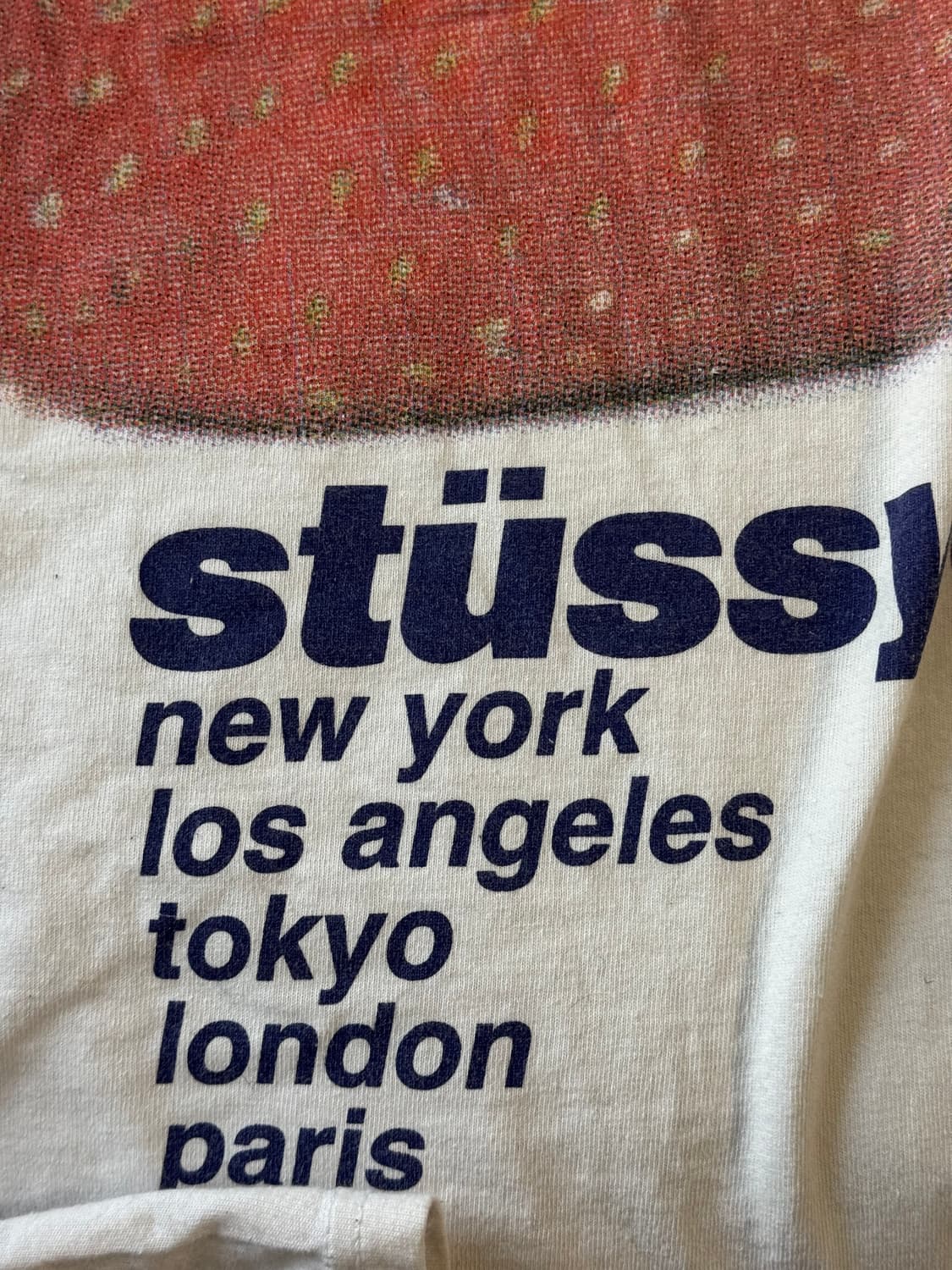 (s) 스투시 스트로베리 티셔츠 화이트 상품이미지6