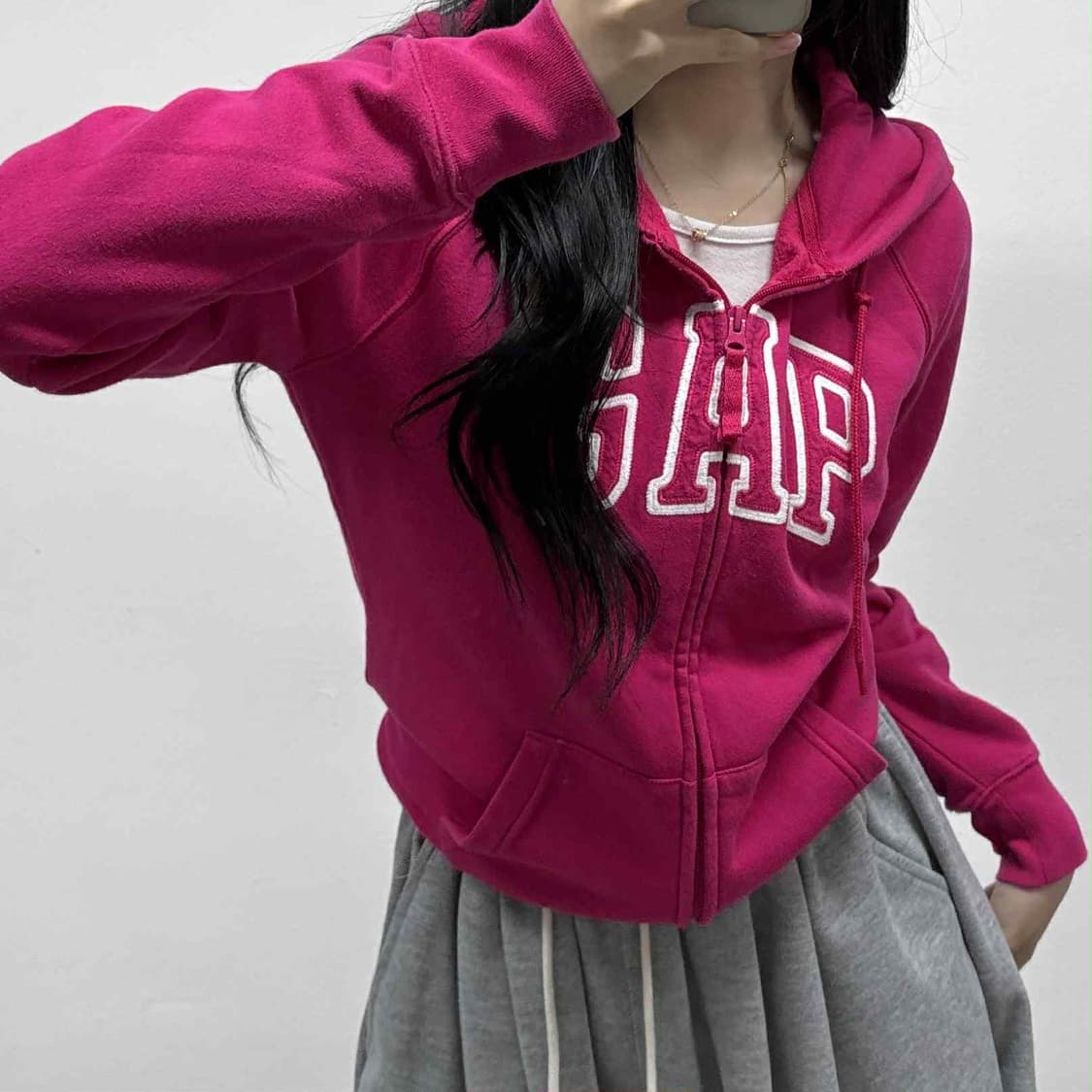 Gap 갭 y2k 여리핏 걸즈 스웻 후드집업 희귀져지(M) 상품이미지1