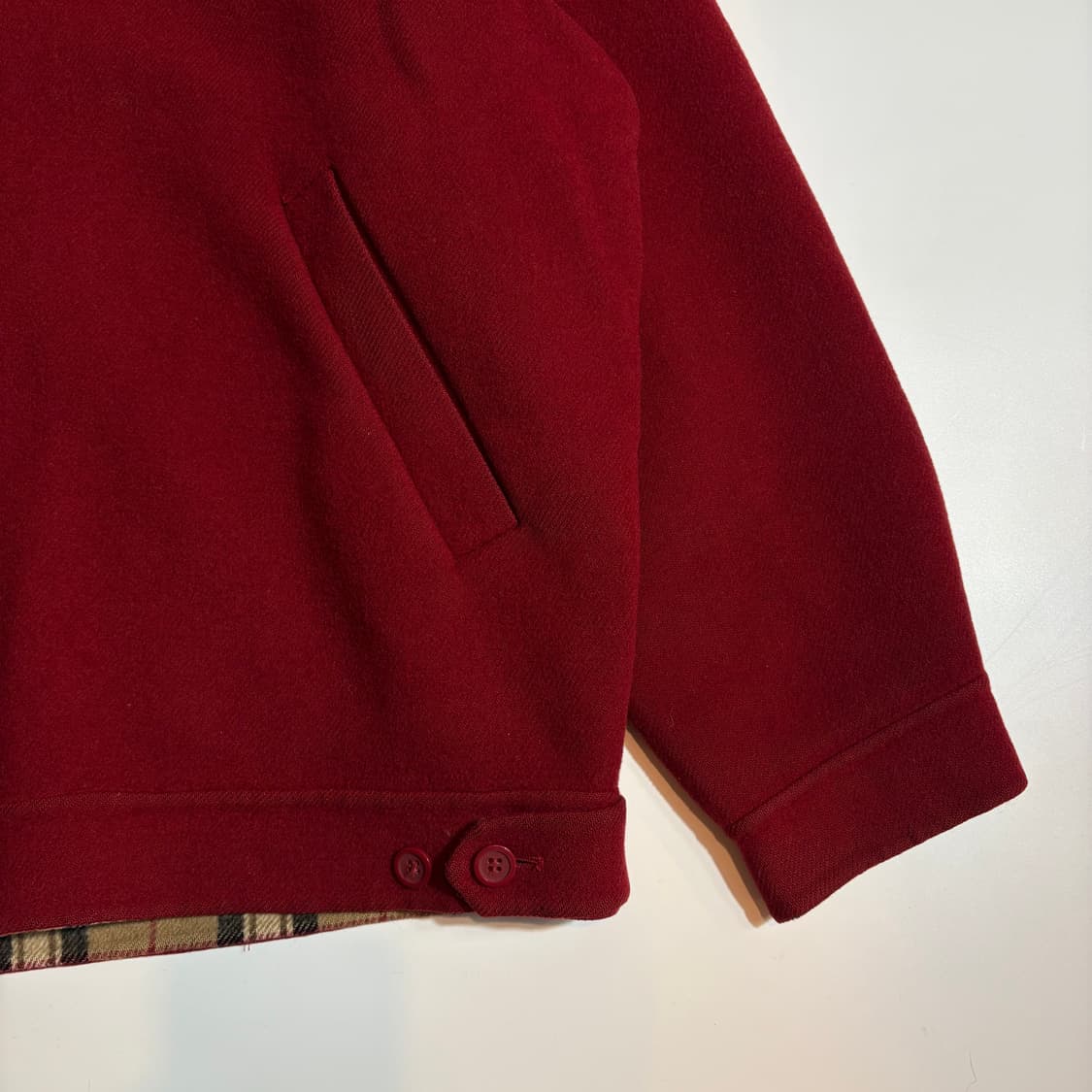 라코스테 울 블렌드 자수 로고 레드 해링턴 자켓 상품이미지2