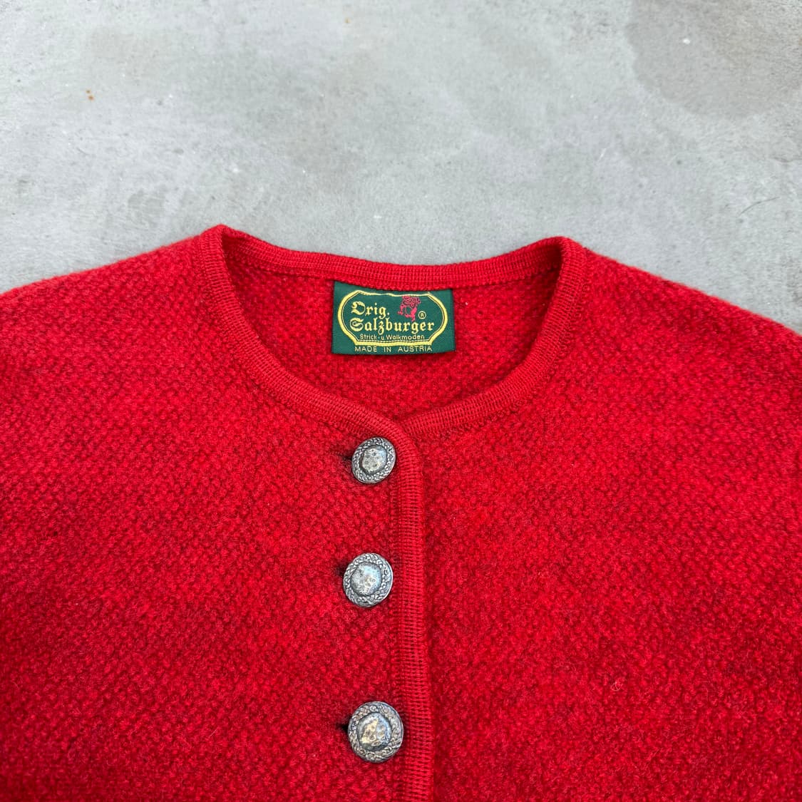 VTG wool red cardigan 울 가디건 상품이미지2