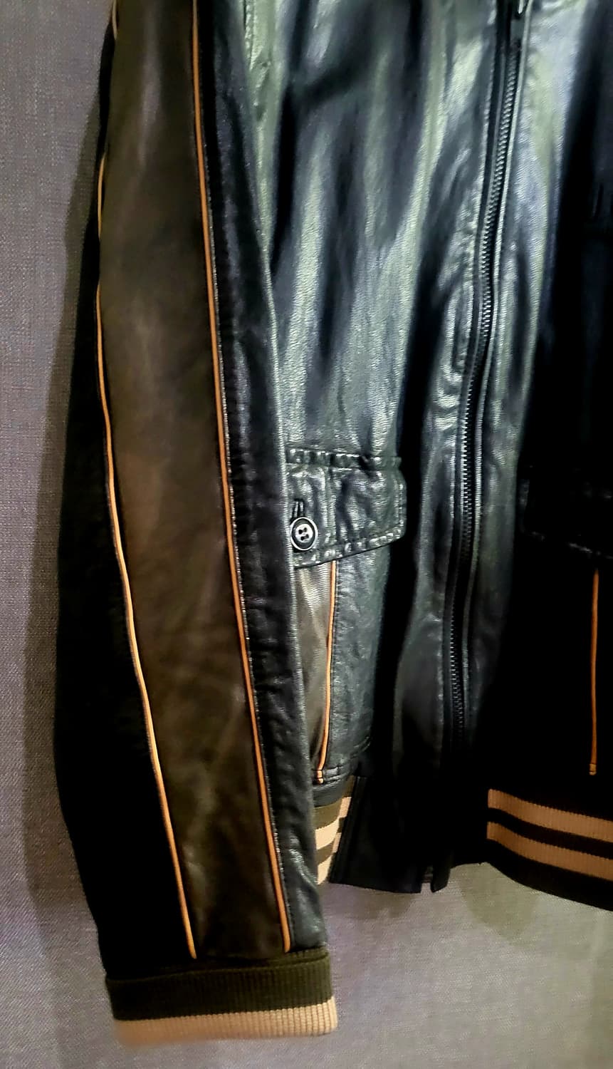 [미착용  새상품] 옴부르노  양가죽 항공 봄버 레더자켓 상품이미지3